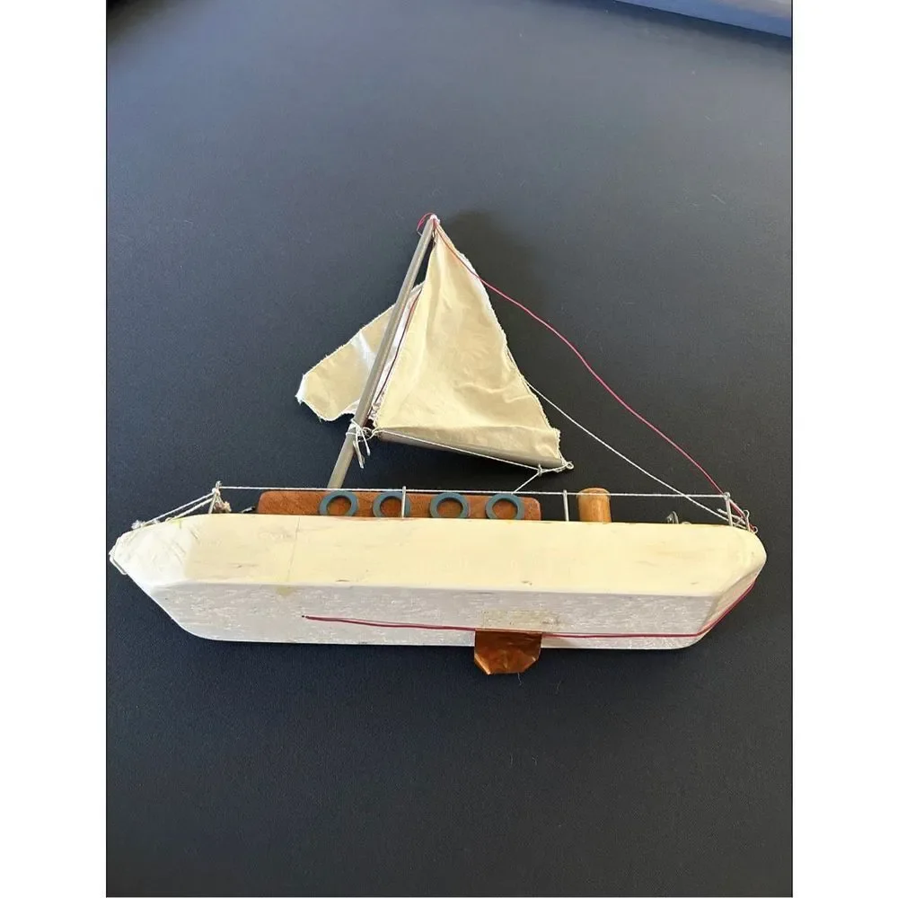 Handmade Folkart Sail Boat